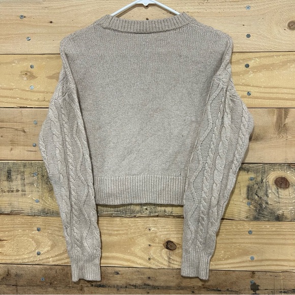 Rue 21 Beige Knit Cropped Sweater Size Medium - Picture 2 of 5